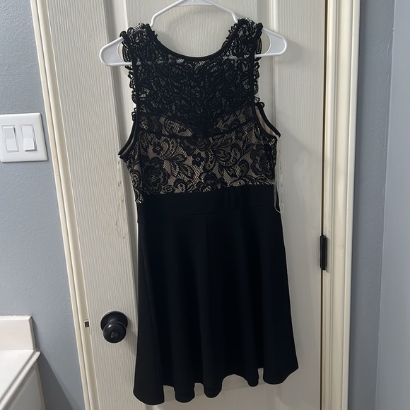 Black lace dress-nude chest covering - Picture 3 of 5